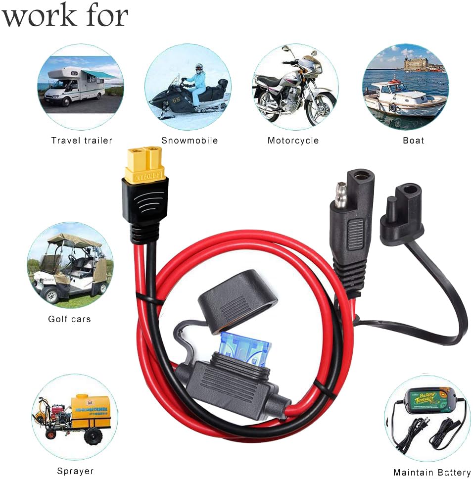Amazon.com: YETOR 10AWG SAE to XT60 Connector Extension Cable,with